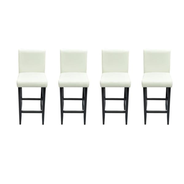 Barhocker 4 Stk. Weiß Kunstleder 