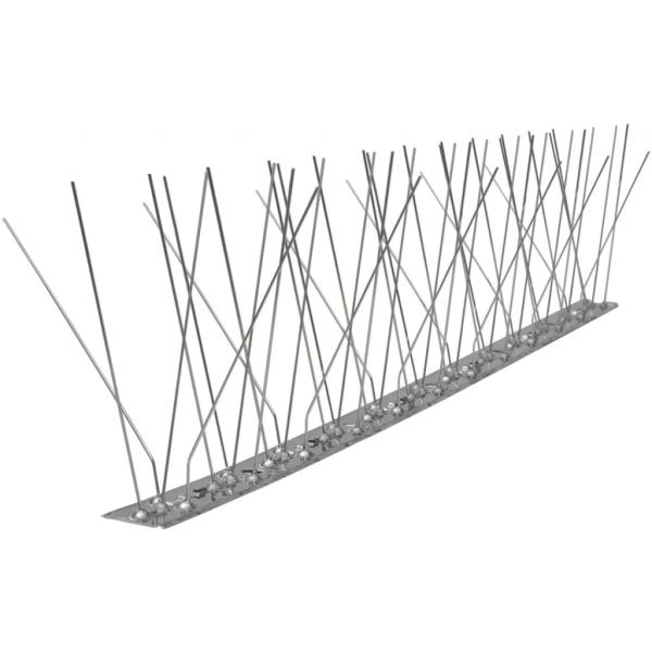 6-tlg. Vogelabwehr-Spikes-Set 3 m Edelstahl 5-reihig