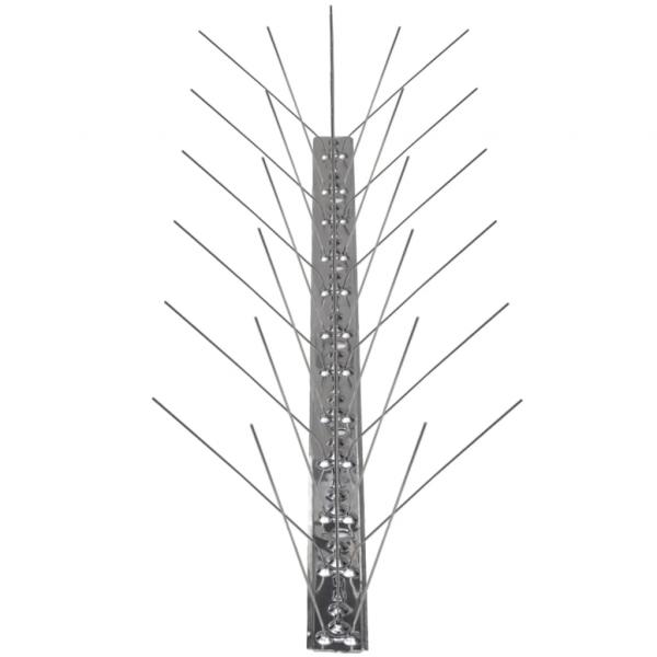 6-tlg. Vogelabwehr-Spikes-Set 3 m Edelstahl 5-reihig