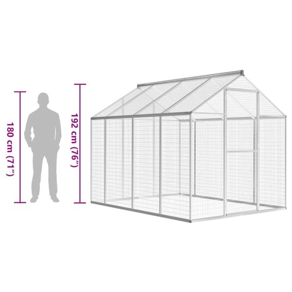 Außenvoliere Aluminium 178x242x192 cm  