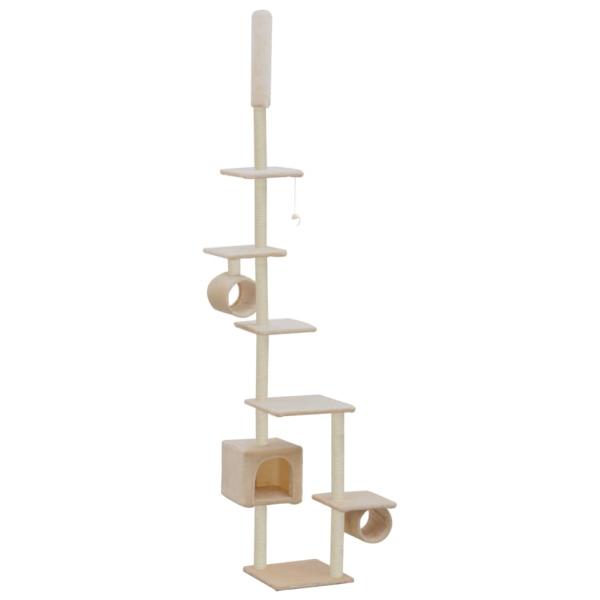 Katzen-Kratzbaum mit Sisal-Kratzsäulen 260 cm Beige