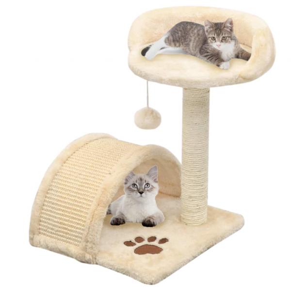 ARDEBO.de - Katzen-Kratzbaum Sisal 40 cm Beige und Braun