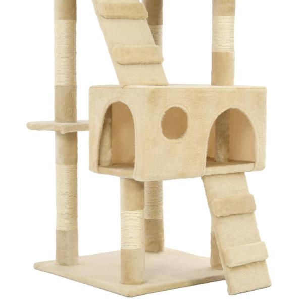 Katzen-Kratzbaum mit Sisal-Säulen 170 cm Beige 