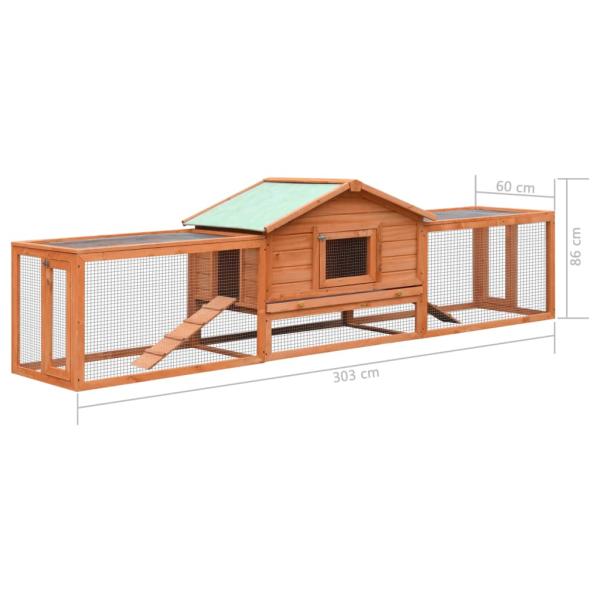 Kaninchenstall 310x70x87 cm Kiefernholz & Tannenholz