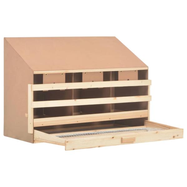 Legenest für Hühner 3 Fächer 93x40x65 cm Massivholz Kiefer