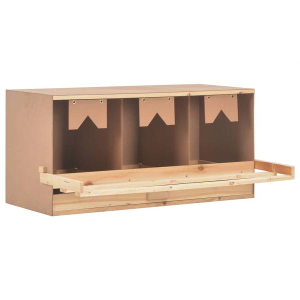 ARDEBO.de - Legenest für Hühner 3 Fächer 96x40x45 cm Massivholz Kiefer