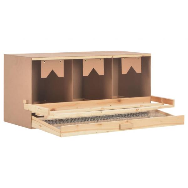 Legenest für Hühner 3 Fächer 96x40x45 cm Massivholz Kiefer