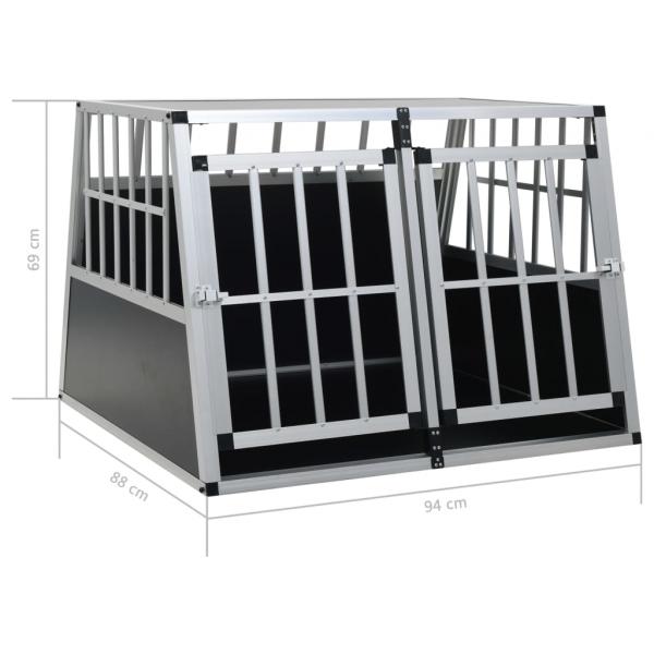Hundetransportbox mit Doppeltür 94 x 88 x 69 cm