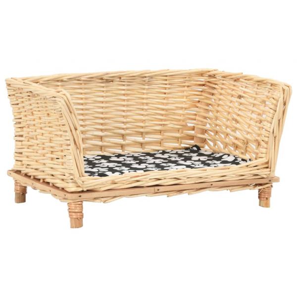 ARDEBO.de - Hundekorb mit Kissen 50x33x30 cm Natur Weide