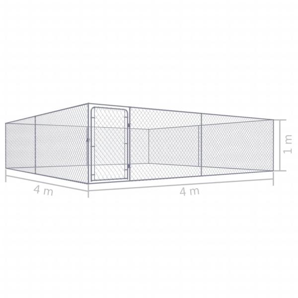 Outdoor-Hundezwinger Verzinkter Stahl 4 x 4 x 1 m