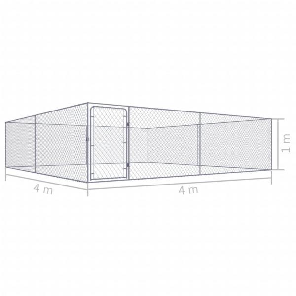 Outdoor-Hundezwinger Verzinkter Stahl 4 x 4 x 1 m