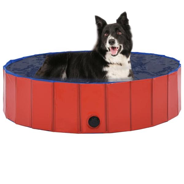 Hundepool Faltbar Rot 120 x 30 cm PVC