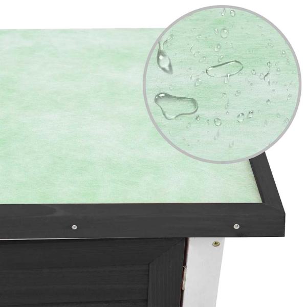 Kaninchenstall 1 Tür Grau Holz