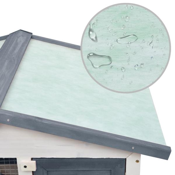 Kaninchenstall 3 Türen Grau Holz