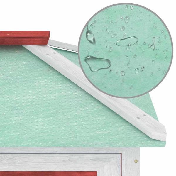 Kleintier-/Kaninchenstall 2 Etagen Rot Holz