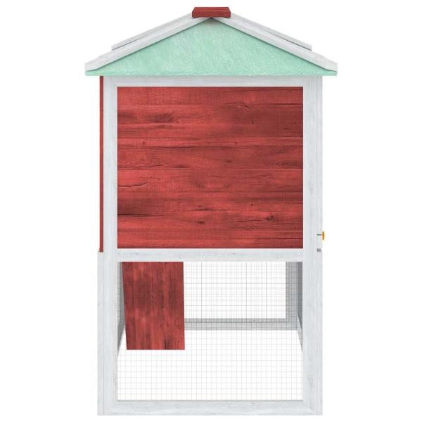 Kleintier-/Kaninchenstall 2 Etagen Rot Holz
