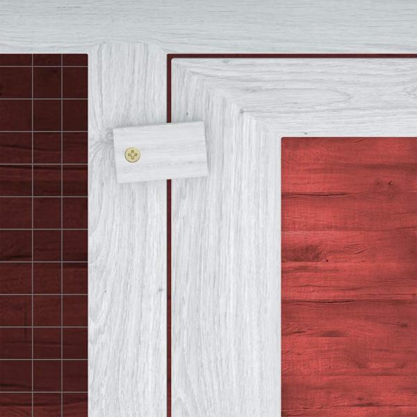 Kleintier-/Kaninchenstall 2 Etagen Rot Holz