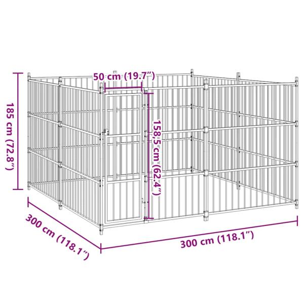 Outdoor-Hundezwinger 300×300×185 cm