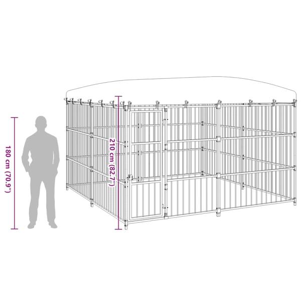 Outdoor-Hundezwinger mit Überdachung 300x300x210 cm