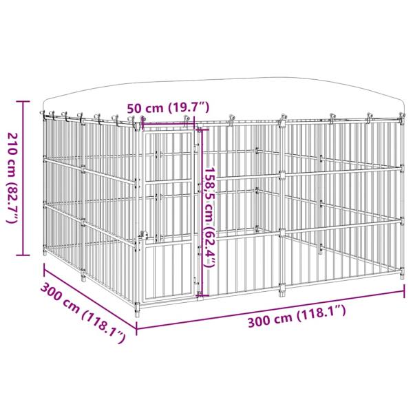 Outdoor-Hundezwinger mit Überdachung 300x300x210 cm