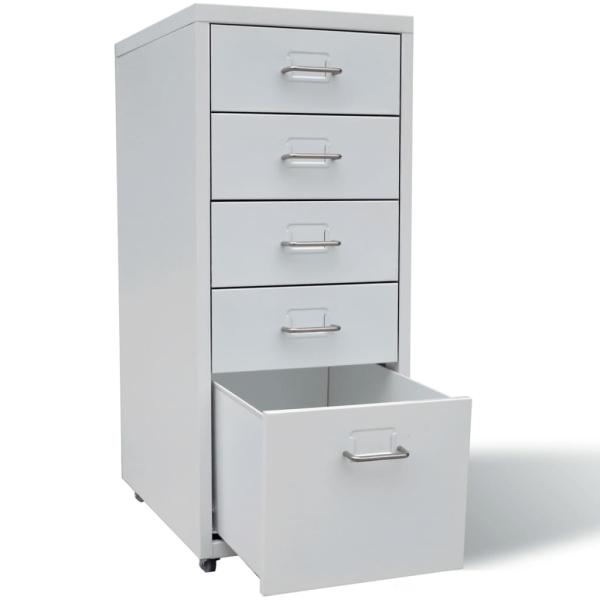 Registerschrank mit 5 Schubladen Grau 68,5 cm Stahl
