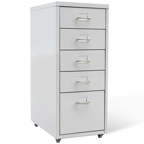 Registerschrank mit 5 Schubladen Grau 68,5 cm Stahl