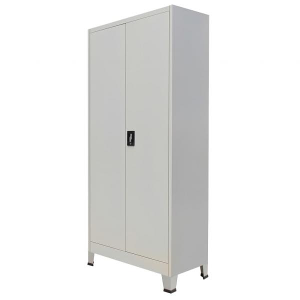 ARDEBO.de - Büroschrank mit 2 Türen Stahl 90x40x180 cm Grau