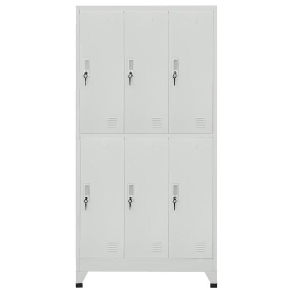 Schließfachschrank mit 6 Fächern Stahl 90x45x180 cm Grau 