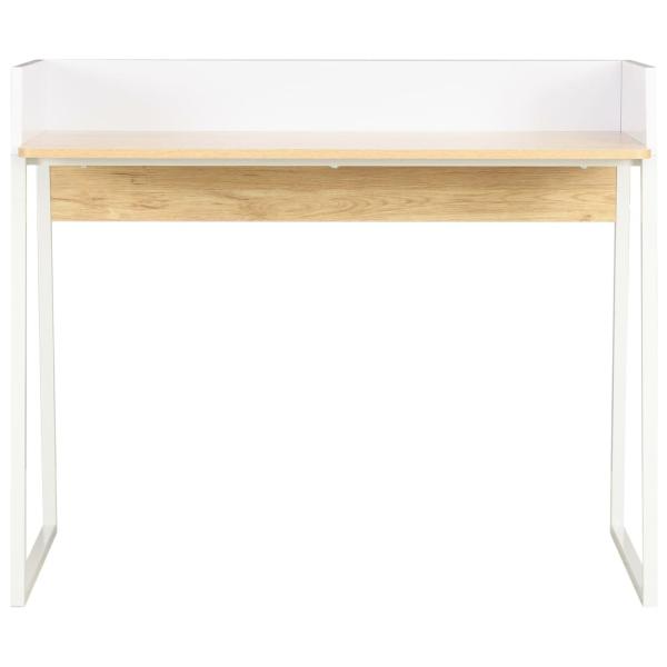 Schreibtisch Weiß und Eiche 90x60x88 cm