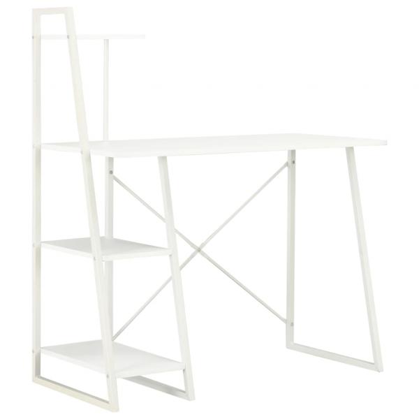ARDEBO.de - Schreibtisch mit Regaleinheit Weiß 102×50×117 cm
