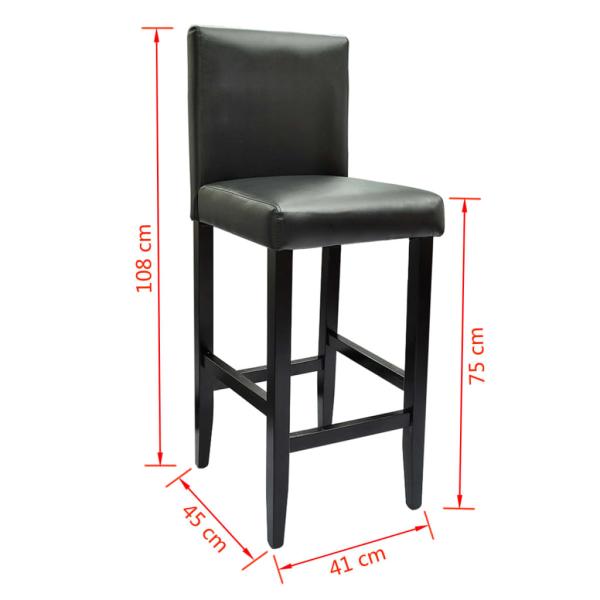 Barhocker 2 Stk. Schwarz Kunstleder 