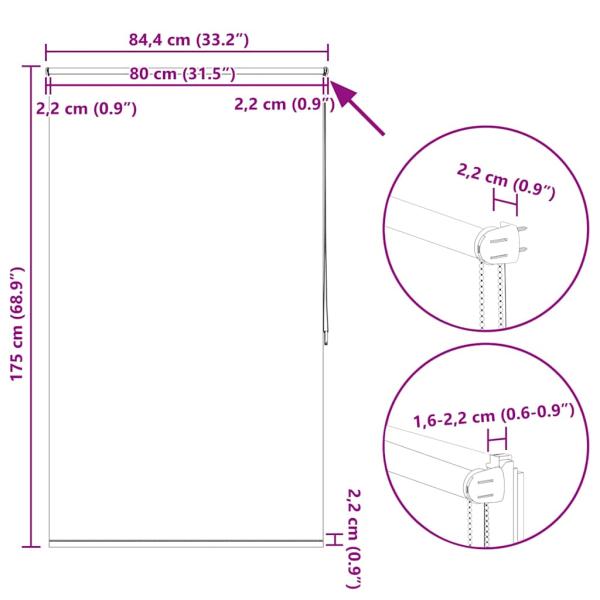 Verdunkelungsrollo Verdunklungsrollo 80 x 175 cm weiß