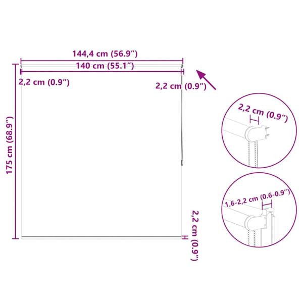 Verdunkelungsrollo 140 x 175 cm grau