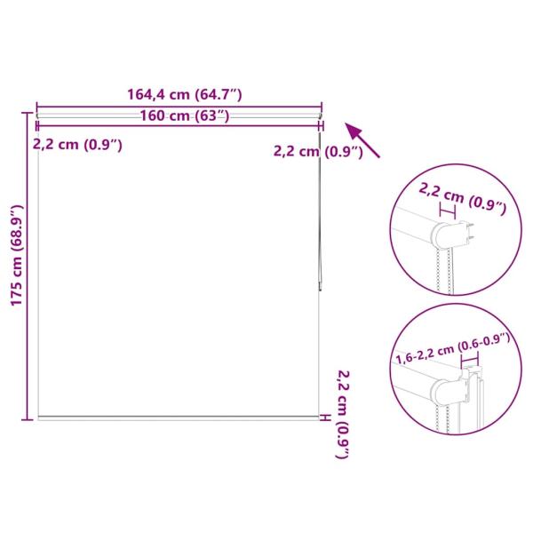 Verdunkelungsrollo 160 x 175 cm creme