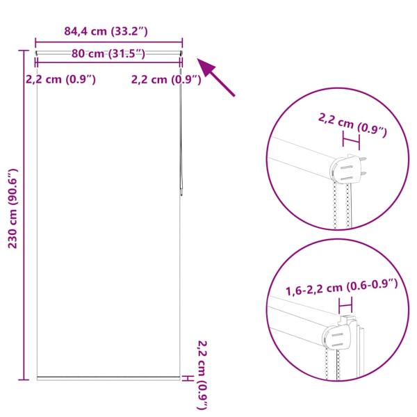 Verdunkelungsrollo 80 x 230 cm weiß