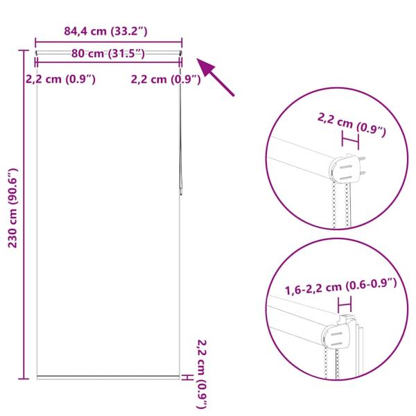 Verdunkelungsrollo 80 x 230 cm grau