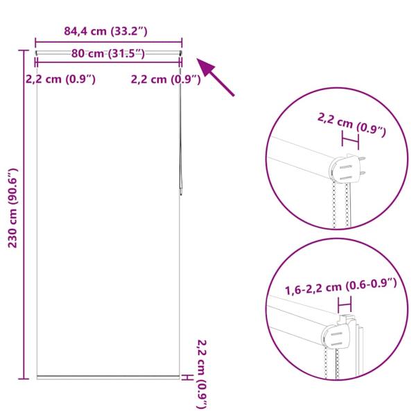 Verdunkelungsrollo  80 x 230 cm