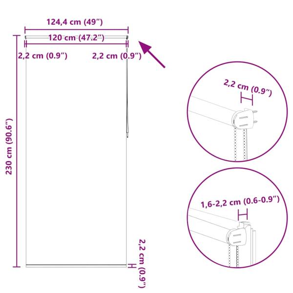 Verdunkelungsrollo Rollo 120 x 230 cm creme