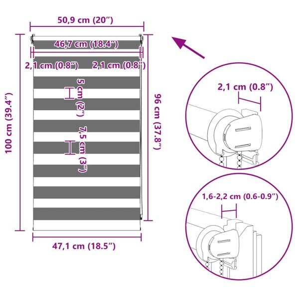 Doppelrollo 50 x 100 cm grau
