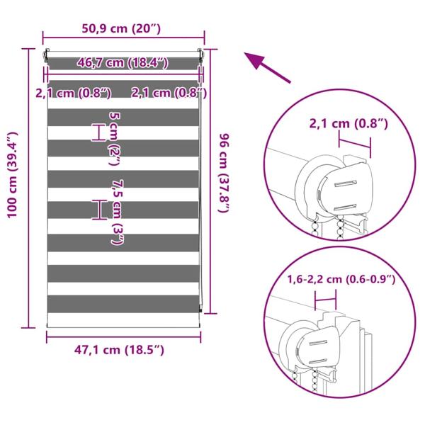 Doppelrollo 50 x 100 cm schwarz