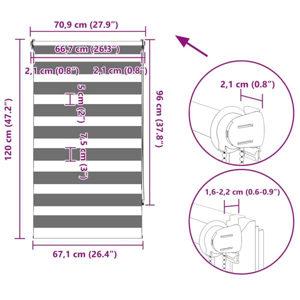 Doppelrollo Seitenzug Duo 70 x 120 cm