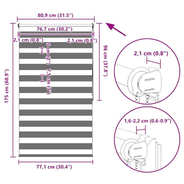 Doppelrollo 80 x 175 cm coffee