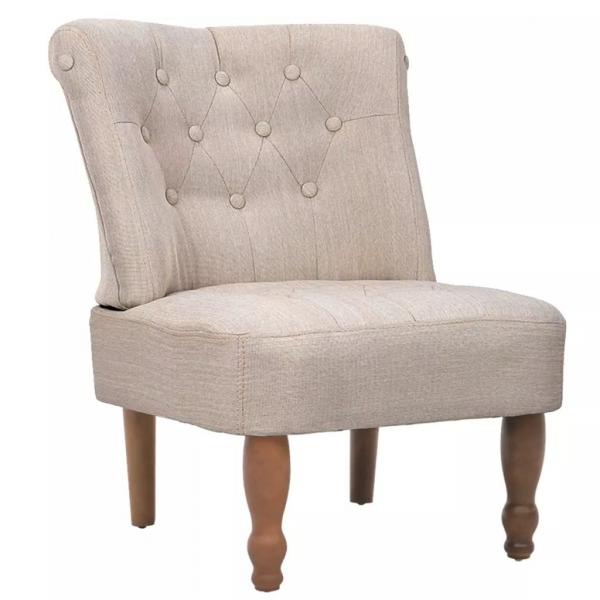 Französische Sessel 2 Stk. Creme Stoff