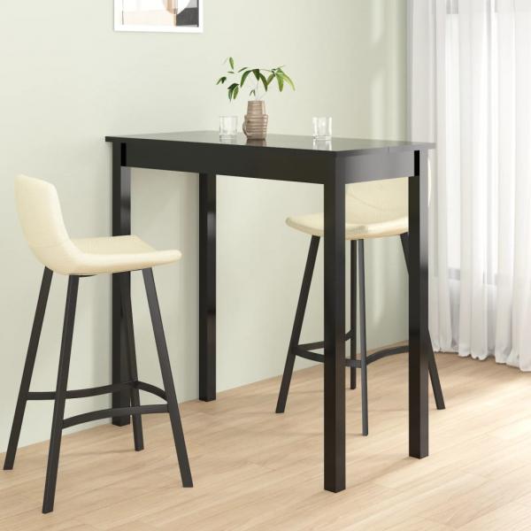ARDEBO.de - Bartisch MDF Schwarz 115×55×107 cm 