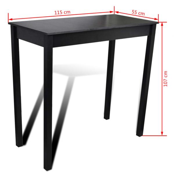 Bartisch MDF Schwarz 115×55×107 cm 