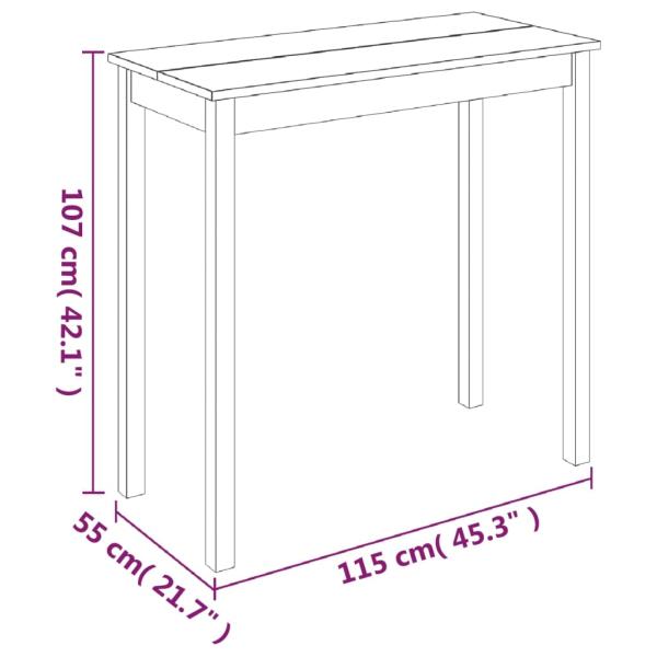 Bartisch MDF Schwarz 115×55×107 cm 