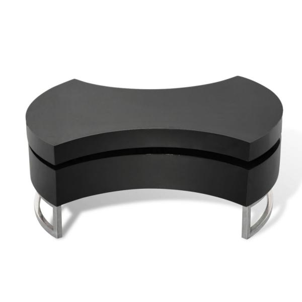 Couchtisch Form-Verstellbar Hochglanz Schwarz 