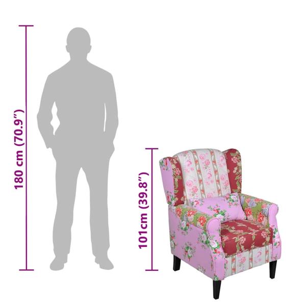 Französischer Sessel mit Patchwork-Design Stoff