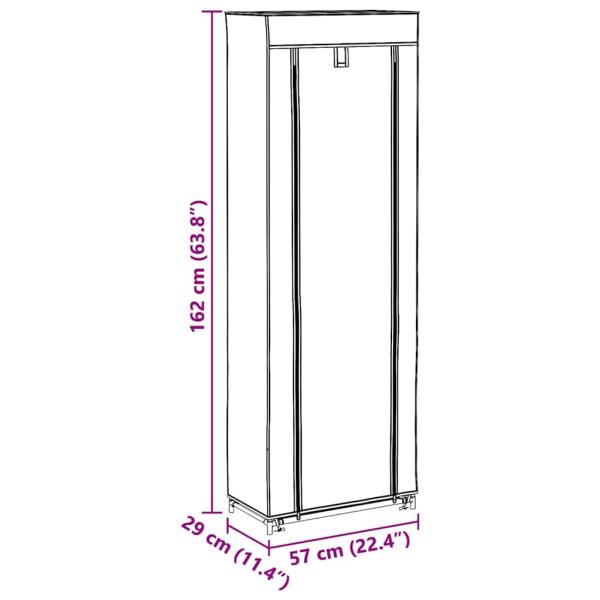 Schuhschrank Schuhregal 8 Schicht 57 x29 x162 cm Braun