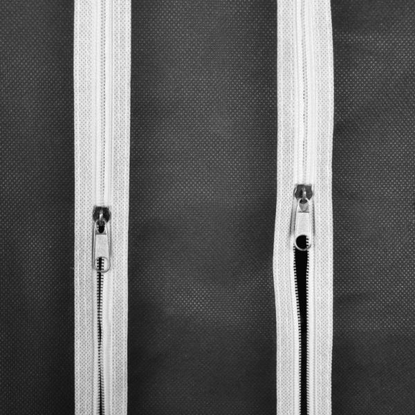 Stoffschrank mit Fächern Kleiderstangen 45×150×176 cm Schwarz  